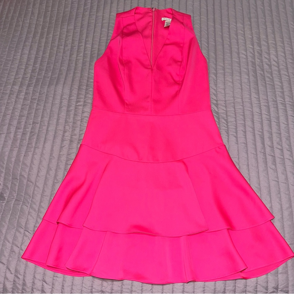 Karlie V-Neck Tier Pink Sleeveless Dress
